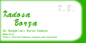 kadosa borza business card